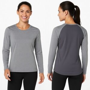 Core 10 Women's Tech Mesh Long Sleeve T-Shirt Grey Heather‎ XS